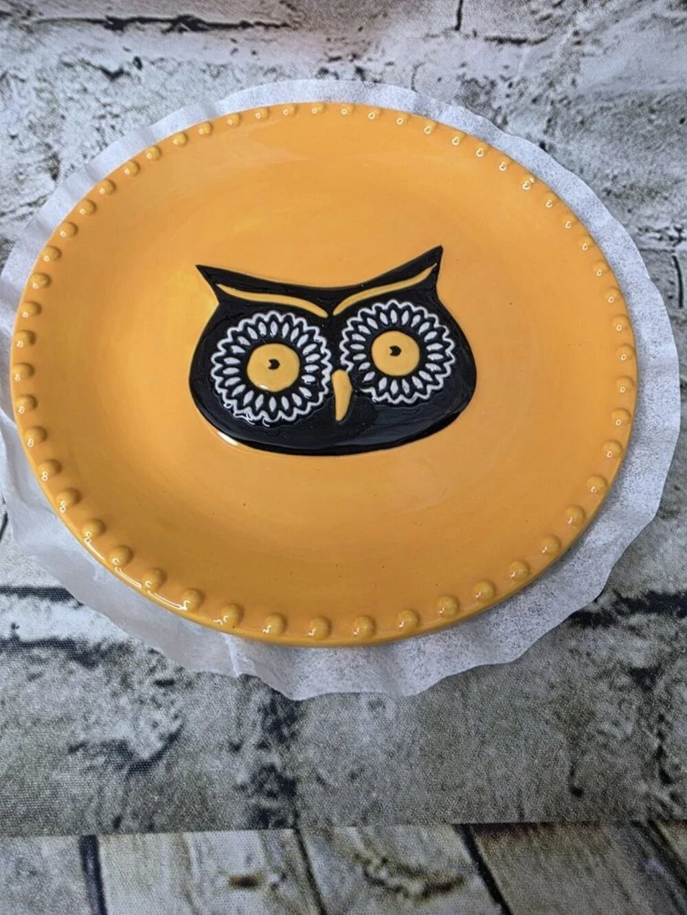 4  BOO Bat Pumpkin Owl Happy Halloween Plates 6.5